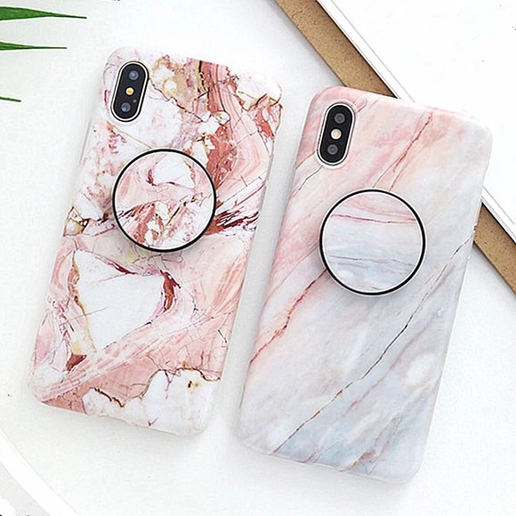 Marble + PopSocket iPhone Case - Picture 5 of 6